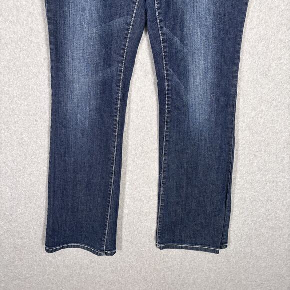 Y2K Miss Chic Bootcut Jeans 13 Low Rise Embellished Rhinestone Embroidered Rodeo - Picture 4 of 14